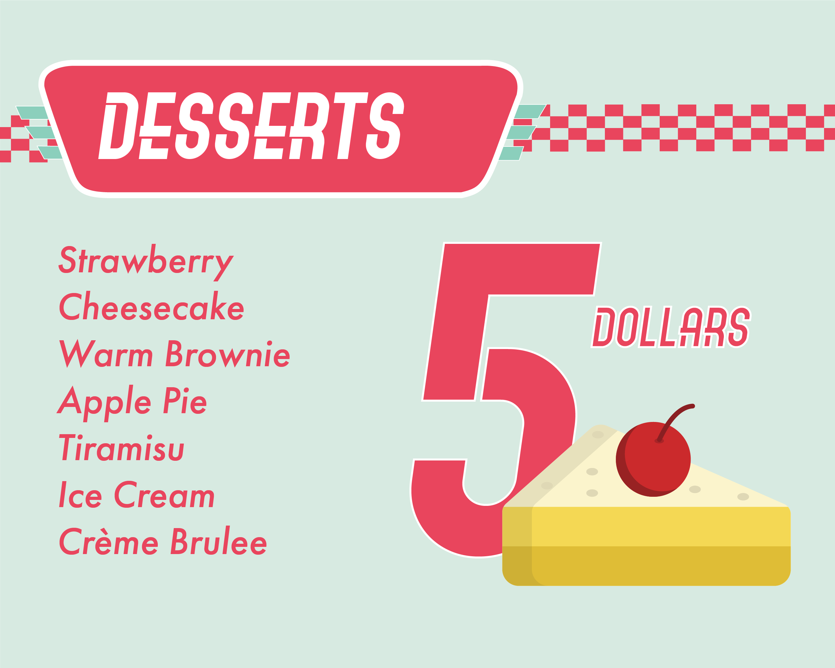 desserts menu